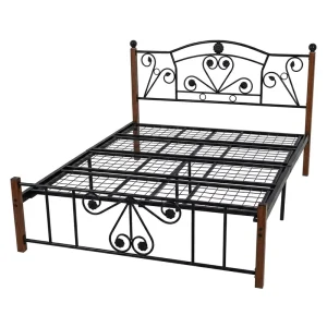 Modern Easy Install Eco Friendly Metal Platform Bed Frame for Queen King Twin Space Saving Home Hotel Apartment Outdoor Indoor