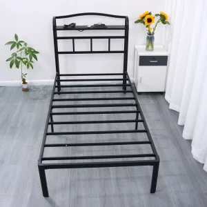 Modern Foldable Adjustable Steel Bed Frame for Apartment Use Queen Size Durable Metal Construction Assembled