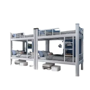 Modern Foldable Heavy Duty Steel Bunk Bed for Home School Apartment Dormitory Bedroom Hotel Hospital Use