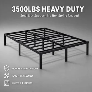 Modern Full Size Portable Double Adjustable Foldable Home Bedroom Metal Bed Frame