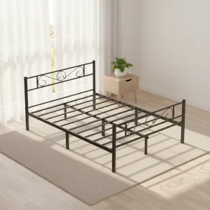 Modern Heavy Duty Knock Down Metal Bed for Hotel Dormitory Queen Size Single Frame with 12Kg Load Capacity YI JIA B122
