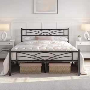 Modern Iron Canopy Bed Super Double Steel Bed with Durable Design for Bedroom or Home for Hostel Bulk Metal Queen Bed