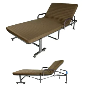 Modern Living Room Bedroom Movable Multifunctional Folding Iron Bed Powder Coated Polyester Upholstery