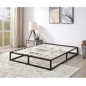 Modern Low Profile Wrought Iron Bed Base Metal Platform Bed Frame for Hotel Bedroom