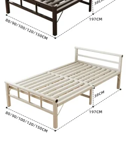Modern Luxury Style School Furniture Small Single Size Metal Mesh Frame Bed