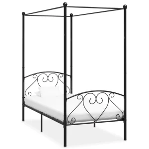 Modern Metal Bed Structure for Bedroom Furniture Metal Canopy Bed Frame Hotel Hostel Single Metal Bed for Sale