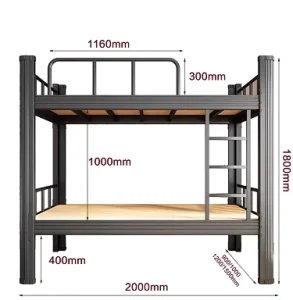 Modern Metal Bunk Beds with Safety Guardrails 2 Storage Drawers for Adults Efficient Hostel School Apartment Bedrooms