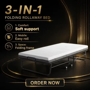 Modern Metal Folding Bunk Bed with Wheels Dormitory Bed for School Hospital Apartment & Hotel Use Commercial Use