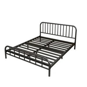 Modern Metal Single Bed Designs Iron Metal Bed Frame Queen Size with Headboard