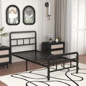 Modern Minimalist Iron Metal Bedstead Double Queen King Size Home Furniture Metal Bed Frame