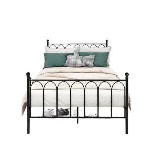 Modern Queen Size Double Metal Platform Garden Bed Frame Storage Thick Iron Bedroom Furniture for Smart Home Living Room Hotel