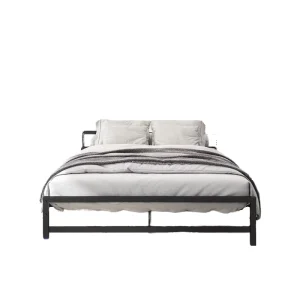 Modern Simple 1.5 m Double Iron Bed Single Layer Metal Frame for Home Dormitory or Children’s Bedroom