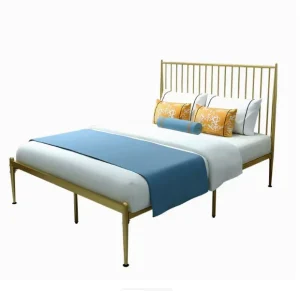 Modern Simple Metal Double Bed Space Saving Design for Hotel Apartment & Farmhouse Use