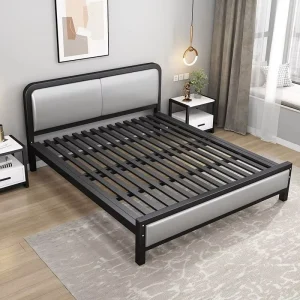 Modern Simple Wrought Iron Bed 1.8m Home Double Bed 1.5m Single Bed for Bedroom Hotel European Furniture Style