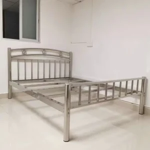 Modern Simplicity Metal Bed Customizable Size Frame With Headboard Welded Iron Beds Designs