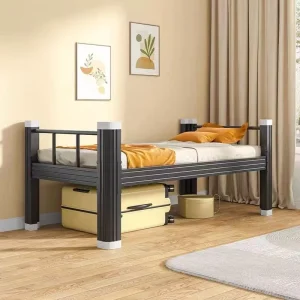 Modern Single Layer Metal Bed for Adults Steel Knock Down Structure for Home Office Commercial Furniture Bed Dormitory Beds