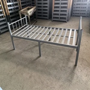 Modern Single Metal Steel Bed Frame Cool Storage for Apartment Bedroom School Workshop Hotel Use