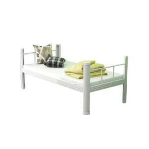Modern Single-layer Steel-made Bed with Mattress Suitable for School Dormitories Staff Dormitories
