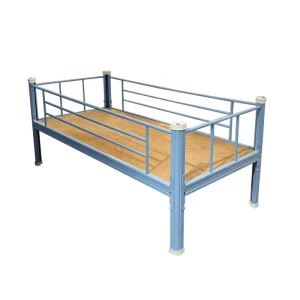 Modern Steel Bed Durable Iron Bed Frame Metal Bed with Safety Side Rails for Children Care