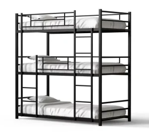 Modern Strong Metal Triple Bunk Bed for 3 People 3 Layers