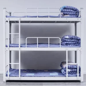 Modern Stylish Triple Bed Easy to Assemble Steel Metal Bed for Dormitory Apartment Hotel School Bedroom Use UTOP Model UT BD 07