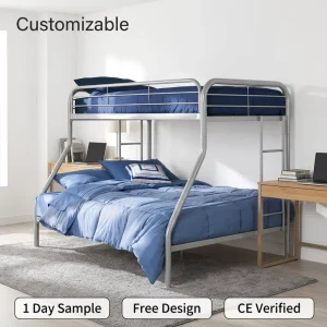 Modern Triple Sleeper Metal Bunk Bed with Strong Frame Double Bed for Dormitory Use for School