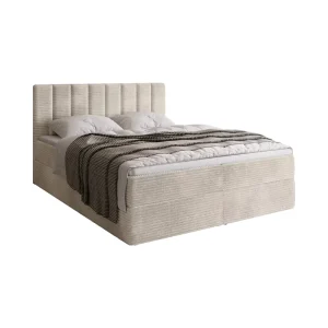 Modern Upholstered Iron Frame Box Spring Bed Mattress Hardness Double Bed Topper Padded Bedroom Furniture School Use