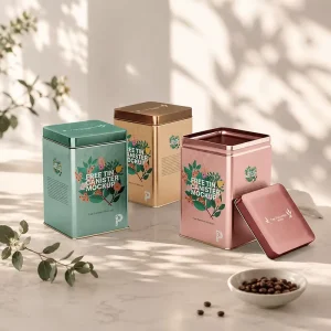 Moisture-Proof Recyclable Rectangular Metal Tin Canister for Food Storage