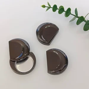 Moon Shape Zinc Alloy Solid Perfume Box Custom Magnetic Empty Metal Balm Jar Refillable Container