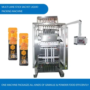 Multi Lane Stick Sachet Liquid Packing Machine Piston Pump Filling Machine for 5g Honey Syrup Stick Packaging