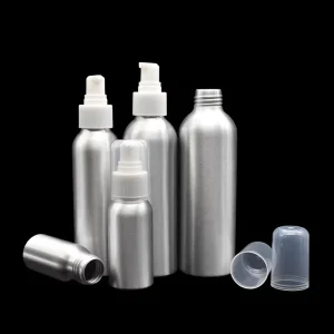 Multi size Refillable Aluminum Pump Bottle Recycle Aluminum Metal Cosmetic Pump Lotion Bottle for Shampoo Liquid Dispenser