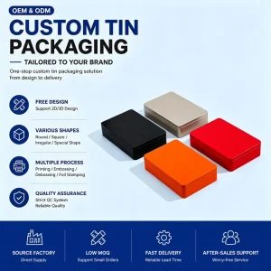 Multicolor Rectangular Metal Tin Box Tinplate Container for Food Candy and Gift Packaging