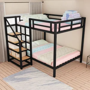 Multifunctional Iron Loft Bed Simple Single Apartment Iron Frame Bed Space Saving Bunk Bed Estructura Base De Cama Elevada