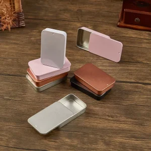 Music Plectrum Storage Tinplate Box for Mints, Candy, and Solid Perfume, Custom Printed Sliding Tin Box