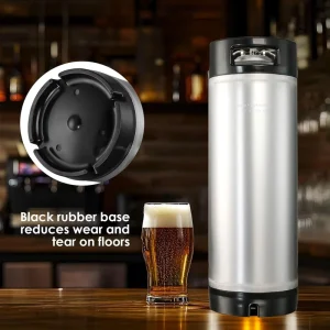 NEW 5 Gallon Ball Lock Cornelius Keg Home Brew Keg Draft Brewer 19 Liters Cornelius Corny Stainless Steel Dual Rubber Handle