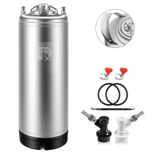 New 19L Corny Keg with Ball Lock Disconnect Set Stainless Steel Ball Lock Keg for Homebrew and Craft Beer Wine Soda