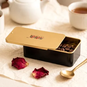 New Arrival Black Gold Tea Packaging Box Tea Metal Can Cookie Candy Chocolate Tea Coffee Beans Nut Jewelry Gift Souvenir Storage