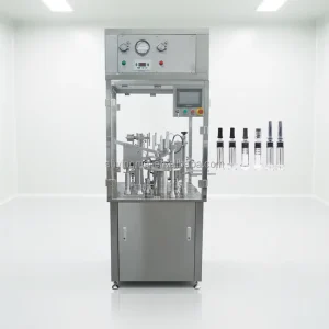 New Automatic Pre Filled Syringe Filling Luer Lock Capping Machine Glass Plastic Syringe Gel & Cream Filling & Plugging Machine