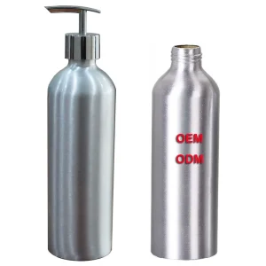 New Customized Luxury Cosmetic Aluminum Bottle 600 Ml Reusable Skincare Packaging Bottles Metal Shampoo Bottle With Pump
