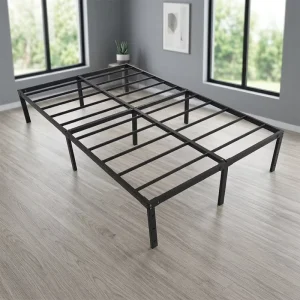 New Design Durable Modern Easy Assembled Space Saving Full Size Metal Bed Frame for Hotel Home Bedroom Use Customizable Sizes