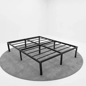 New Design Easy Assembled Space Saving Modern Metal Bed Frame Customizable Size Power Coated for Home Bedroom School Apartment