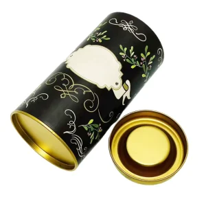 New Design Food Grade Round Metal Tea Canister Packaging Tin Cans