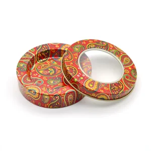 New Design Red Tin Boxes Saffron Jar Packaging Safron Spices Metal Cans