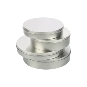 New Design Round Tin Jewelry Mint Candy Container Tin Gift Box Packaging Big Metal Tinplate Jars Flat Cover Iron Box in Stock