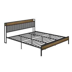 New Designed king Metal Bed Frame Metal Wooden Bed Furniture