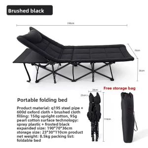 New Multi speed Adjustable Metal Folding Bed Office Nap Leisure Chaise Lounge Outdoor Portable Camp Cot Modern Minimalist Custom