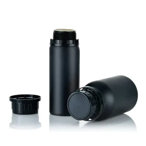 New Product Natural Brushed Aluminum Metal Container 100ml 250ml 500ml Matte Black Essential Oil Aluminum Bottles With Plug