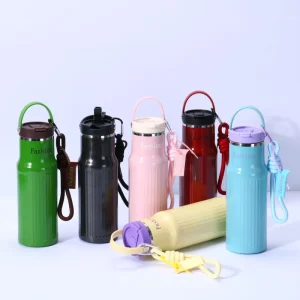 New Trending 600ml 304 Stainless Steel Water Bottle Outdoor Travel Drinkware Portable Insulated Water Bottle with Flip Lid
