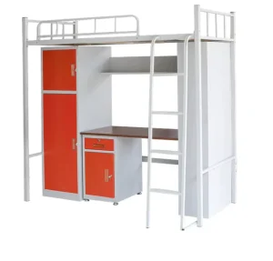 Newest Design College Student Dormitory Metal Apartment Bed with Desk bed for Loft loft Bed with Slide