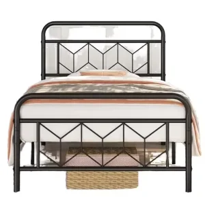 Nordic Style All Steel Single Bed for Kid Bedroom Factory School Dormitory Apartment Residential Home Children Adult Furniture